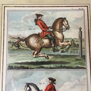 5269-AMT Robert Bénard 1734-1785 Manège Horses Antique 18th Century Engraving